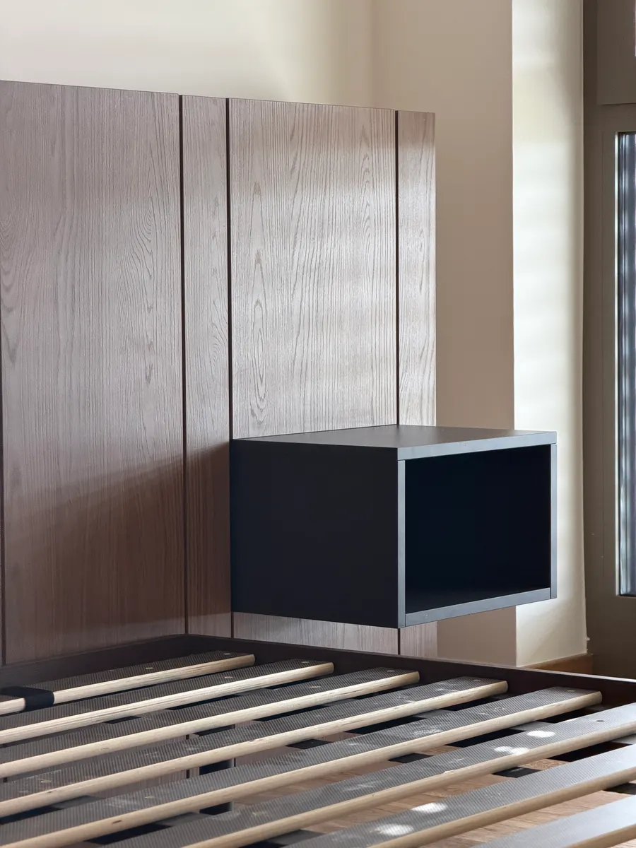 LineaConcept project — wood panel and shelf detail